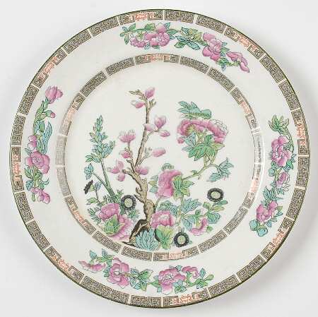 Indian Tree (Green Trim) Salad Plate by John Maddock & Sons