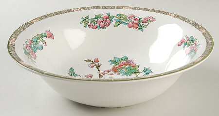 Indian Tree (Green Trim) 9" Round Vegetable Bowl by John Maddock & Sons