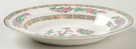 Indian Tree (Green Trim) Rim Soup Bowl