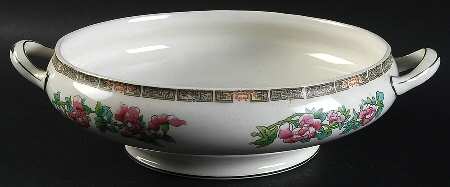 Indian Tree (Green Trim) Round Vegetable No Lid by John Maddock & Sons