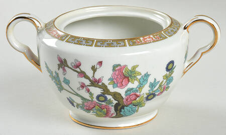 Indian Tree (Smooth, Gold Trim) Sugar Bowl No Lid by John Maddock & Sons