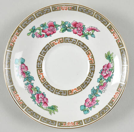Indian Tree (Smooth, Gold Trim) Saucer for Flat Cup by John Maddock & Sons