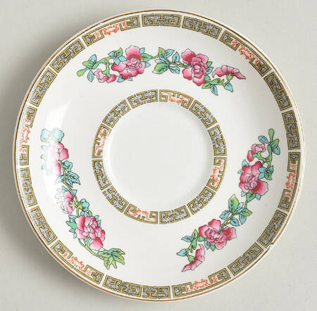 Indian Tree (Smooth, Gold Trim) Saucer by John Maddock & Sons