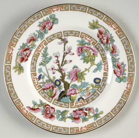 Indian Tree (Smooth, Gold Trim) Bread & Butter Plate by John Maddock & Sons