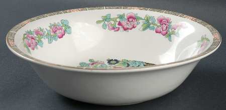 Indian Tree (Smooth, Gold Trim) 8" Round Vegetable Bowl by John Maddock & Sons