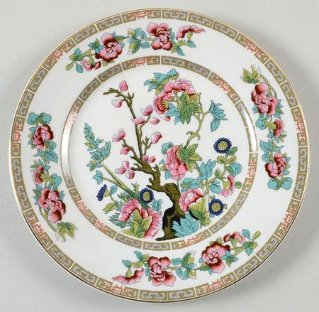 Indian Tree (Smooth, Gold Trim) Luncheon Plate