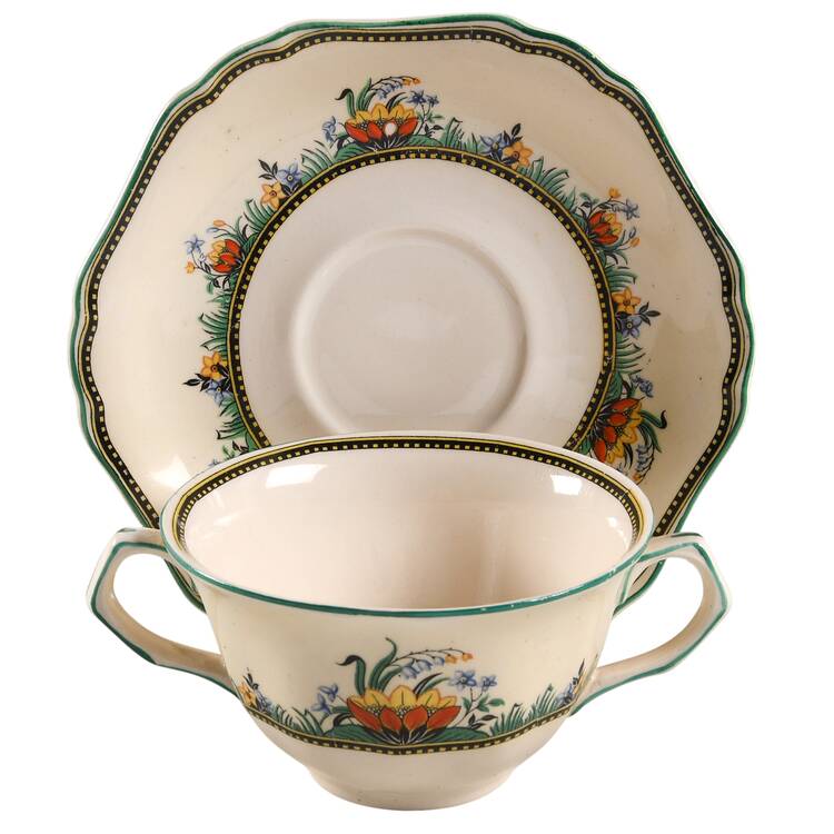 Lily Flat Cream Soup Bowl & Saucer Set
