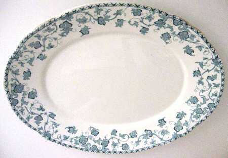 Loraine Teal 12" Oval Serving Platter
