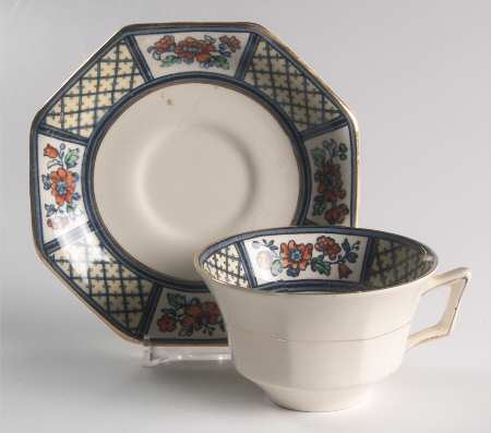 Lowestoft Flat Cup & Saucer Set by John Maddock & Sons