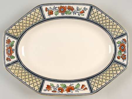 Lowestoft 14" Oval Serving Platter