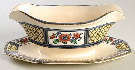 Lowestoft Gravy Boat with Attached Underplate