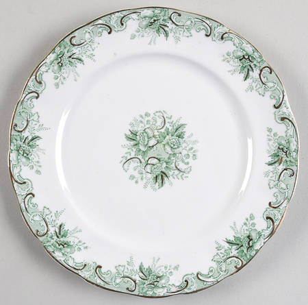 Majestic Green (Scalloped, Gold Accent) Salad Plate