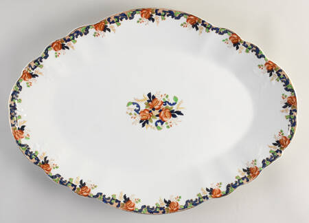 Majestic Multicolored (Scalloped) 21" Oval Serving Platter by John Maddock & Sons