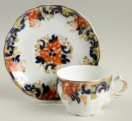 Majestic Multicolored (Scalloped) Flat Demitasse Cup & Saucer Set