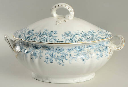 Meredith Blue Green Oval Tureen & Lid