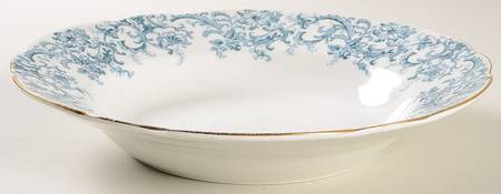 Meredith Blue Green Rim Soup Bowl
