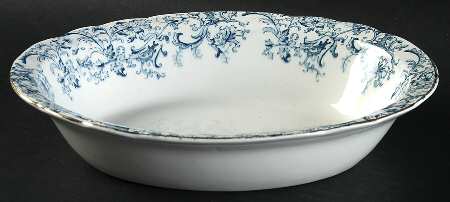 Meredith Blue Green 8" Oval Vegetable Bowl