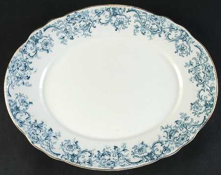 Meredith Blue Green 12" Oval Serving Platter