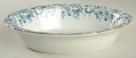 Meredith Blue Green 9" Oval Vegetable Bowl