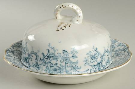 Meredith Blue Green Round Covered Butter