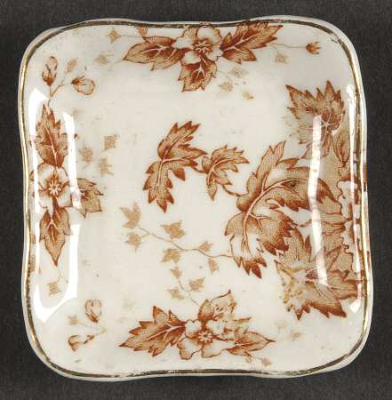 Oakland Brown (Scalloped, Gold Trim) Butter Pat