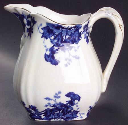 Oakland Blue (Scalloped, Gold Trim) 16 Oz Pitcher