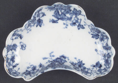 Oakland Blue (Scalloped, Gold Trim) Bone Dish