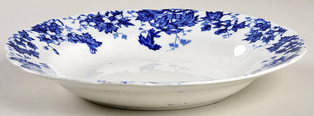 Oakland Blue (Scalloped, Gold Trim) Rim Soup Bowl