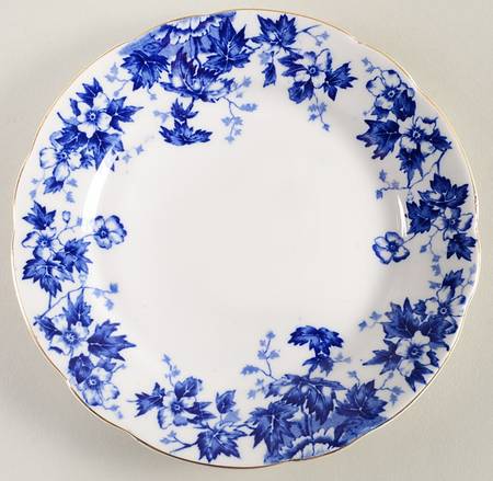 Oakland Blue (Scalloped, Gold Trim) Dessert/Pie Plate
