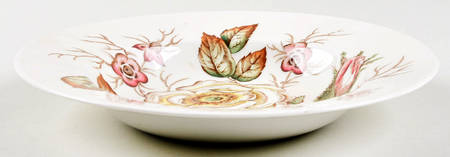 Old Rose Large Rim Soup Bowl by John Maddock & Sons