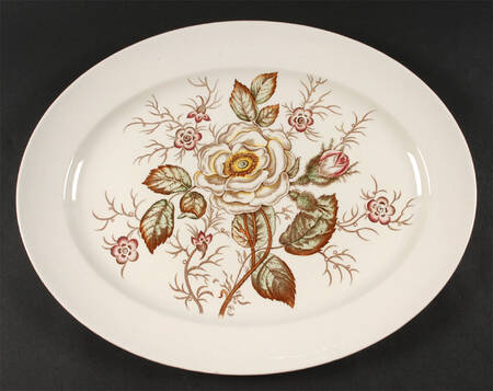 Old Rose 17" Oval Serving Platter