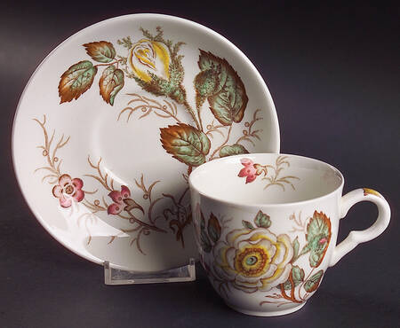 Old Rose Flat Cup & Saucer Set by John Maddock & Sons