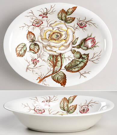 Old Rose 9" Oval Vegetable Bowl