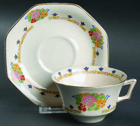 Pastel Flat Cup & Saucer Set
