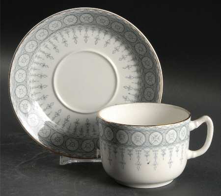 Premier Gray Flat Cup & Saucer Set