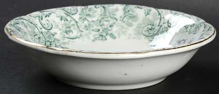 Rococo Green Fruit/Dessert (Sauce) Bowl by John Maddock & Sons