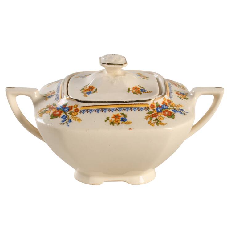 Royal Cameronian Sugar Bowl & Lid by John Maddock & Sons