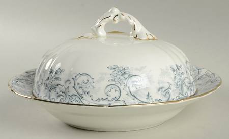 Rococo Blue Round Covered Butter
