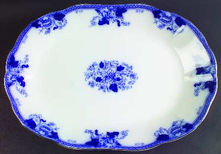 Roseville (Flow Blue) 16" Oval Serving Platter