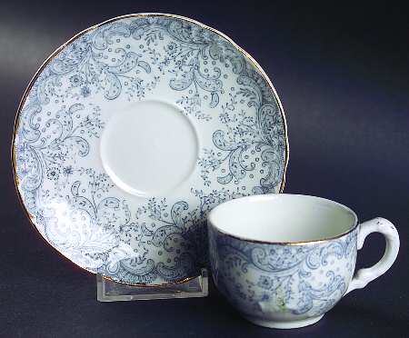 Seville Blue Flat Demitasse Cup & Saucer Set