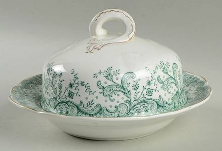 Seville Green (Gold Trim) Round Covered Butter
