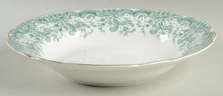 Seville Green (Gold Trim) Rim Soup Bowl
