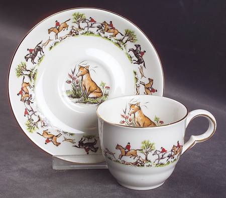 Tally Ho Flat Demitasse Cup & Saucer Set