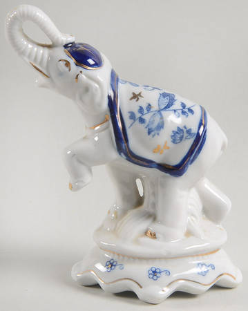 Blue Onion Small Elephant Figurine