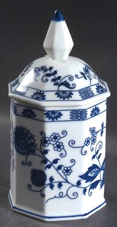 Blue Onion Octagonal Jar & Lid