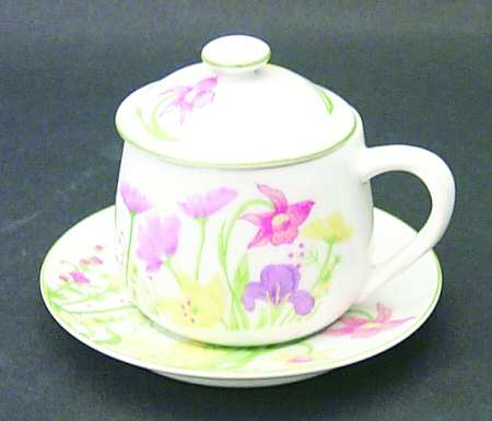 Day Lily 3-Piece Pot de Creme with Underplate