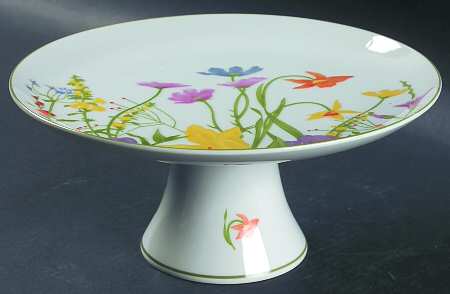 Day Lily 10" Diameter Pedestal Cake Stand