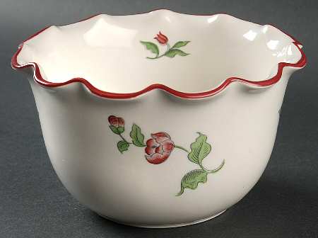 French Bouquet 6" Round Fluted Bowl