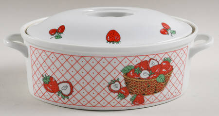 Les Fruits 2 Quart Oval Covered Casserole
