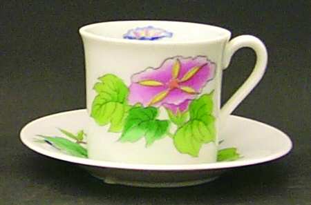Morning Glory Flat Demitasse Cup & Saucer Set